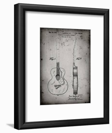 PP138- Faded Grey Gretsch 6022 Rancher Guitar Patent Poster-Cole Borders-Framed Giclee Print