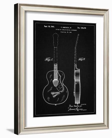 PP138- Vintage Black Gretsch 6022 Rancher Guitar Patent Poster-Cole Borders-Framed Giclee Print