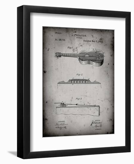 PP139- Faded Grey Stratton & Son Acoustic Guitar Patent Poster-Cole Borders-Framed Giclee Print