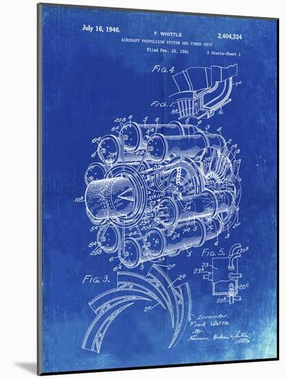 PP14 Faded Blueprint-Borders Cole-Mounted Giclee Print