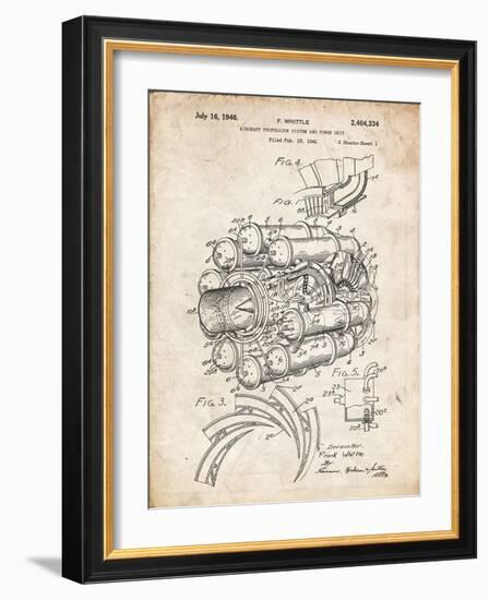PP14 Vintage Parchment-Borders Cole-Framed Giclee Print