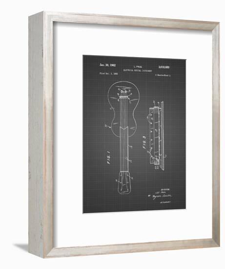 PP140- Black Grid Gibson Les Paul Guitar Patent Poster-Cole Borders-Framed Giclee Print