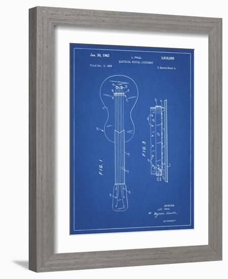 PP140- Blueprint Gibson Les Paul Guitar Patent Poster-Cole Borders-Framed Giclee Print