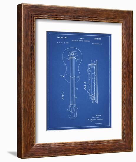 PP140- Blueprint Gibson Les Paul Guitar Patent Poster-Cole Borders-Framed Giclee Print