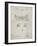 PP142- Antique Grid Parchment Football Board Game Patent Poster-Cole Borders-Framed Giclee Print