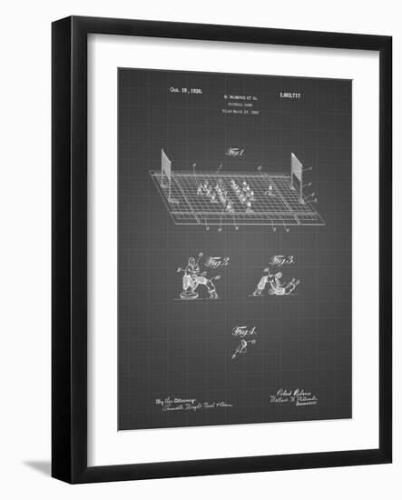 PP142- Black Grid Football Board Game Patent Poster-Cole Borders-Framed Giclee Print