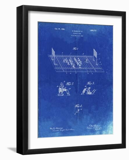 PP142- Faded Blueprint Football Board Game Patent Poster-Cole Borders-Framed Giclee Print