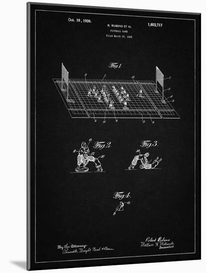 PP142- Vintage Black Football Board Game Patent Poster-Cole Borders-Mounted Giclee Print