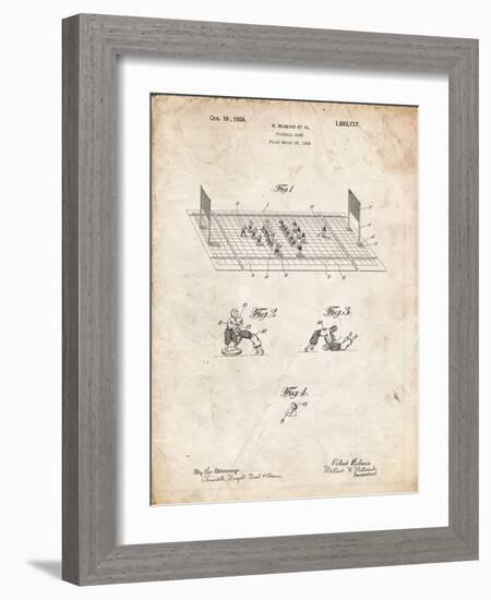 PP142- Vintage Parchment Football Board Game Patent Poster-Cole Borders-Framed Giclee Print