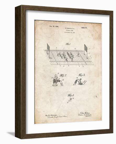 PP142- Vintage Parchment Football Board Game Patent Poster-Cole Borders-Framed Giclee Print