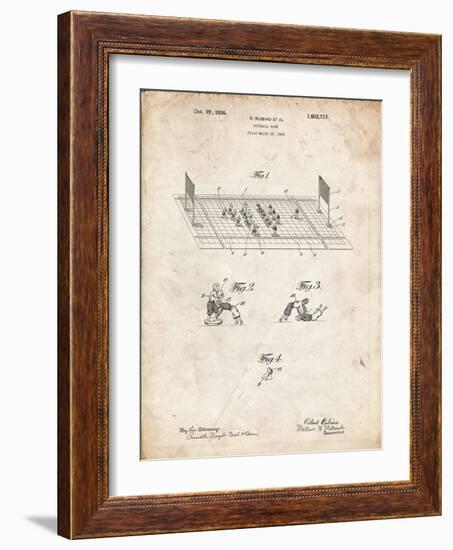 PP142- Vintage Parchment Football Board Game Patent Poster-Cole Borders-Framed Giclee Print