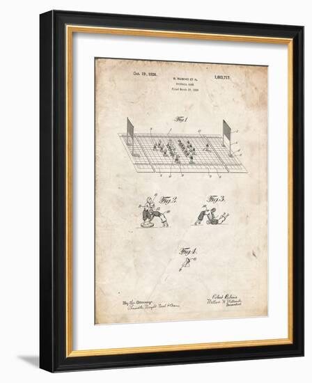 PP142- Vintage Parchment Football Board Game Patent Poster-Cole Borders-Framed Giclee Print