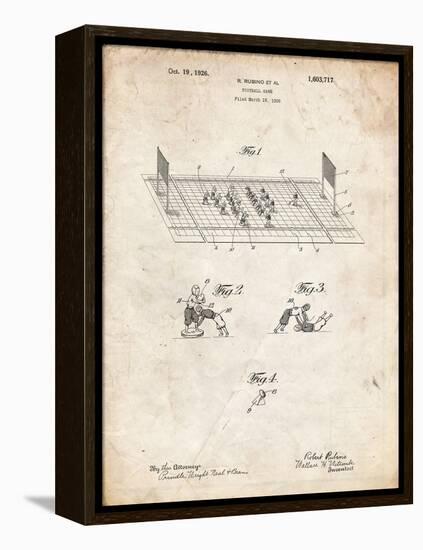 PP142- Vintage Parchment Football Board Game Patent Poster-Cole Borders-Framed Premier Image Canvas