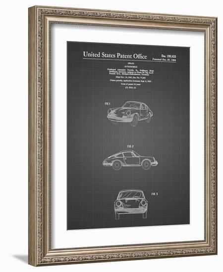 PP144- Black Grid 1964 Porsche 911  Patent Poster-Cole Borders-Framed Giclee Print