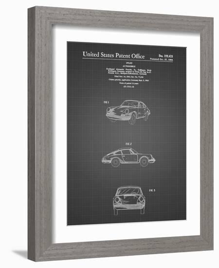 PP144- Black Grid 1964 Porsche 911  Patent Poster-Cole Borders-Framed Giclee Print