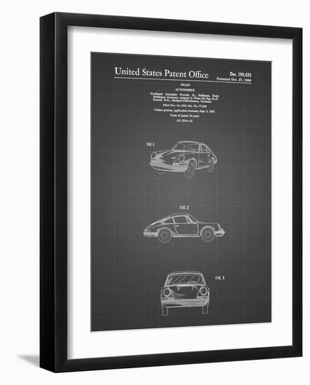 PP144- Black Grid 1964 Porsche 911  Patent Poster-Cole Borders-Framed Giclee Print