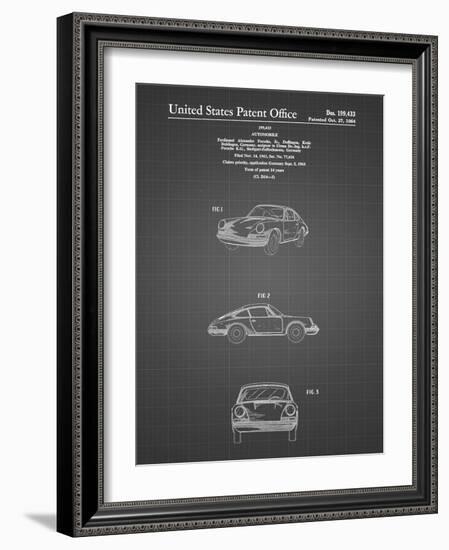 PP144- Black Grid 1964 Porsche 911  Patent Poster-Cole Borders-Framed Giclee Print