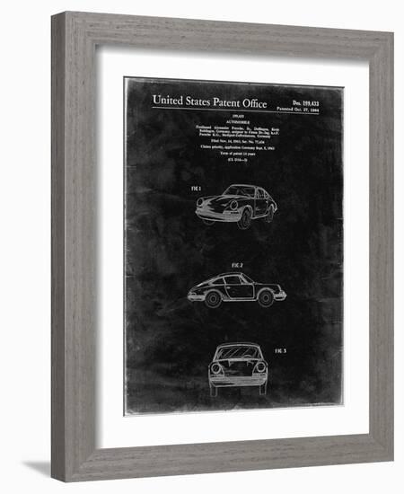 PP144- Black Grunge 1964 Porsche 911  Patent Poster-Cole Borders-Framed Giclee Print