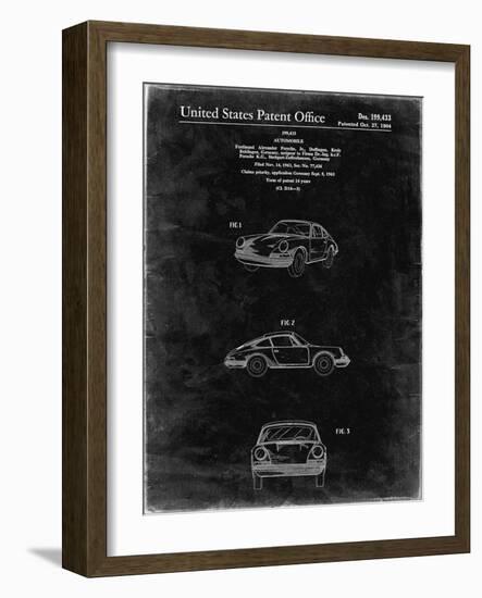 PP144- Black Grunge 1964 Porsche 911  Patent Poster-Cole Borders-Framed Giclee Print