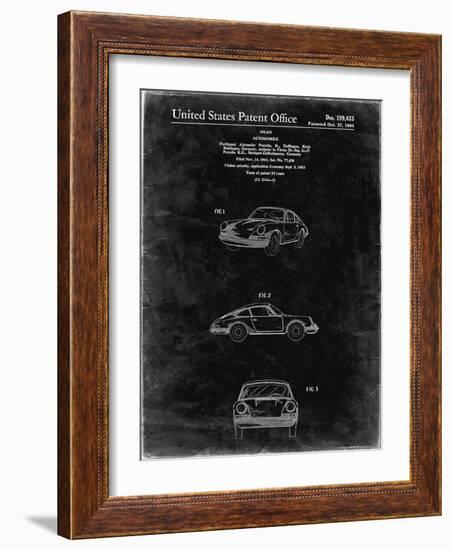PP144- Black Grunge 1964 Porsche 911  Patent Poster-Cole Borders-Framed Giclee Print