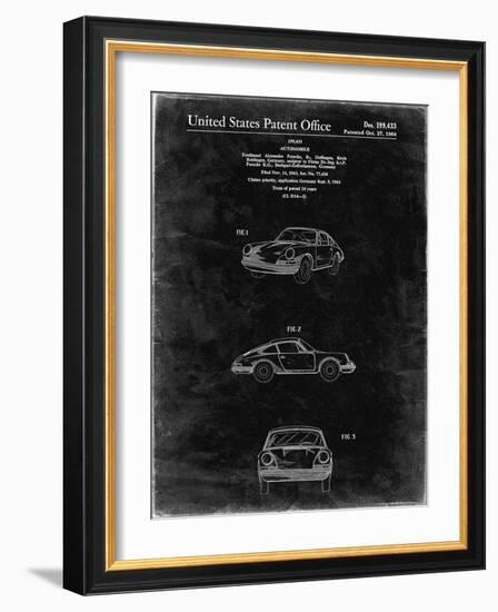 PP144- Black Grunge 1964 Porsche 911  Patent Poster-Cole Borders-Framed Giclee Print