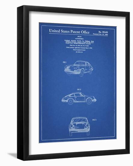 PP144- Blueprint 1964 Porsche 911  Patent Poster-Cole Borders-Framed Giclee Print