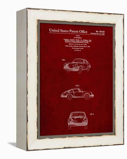 PP144- Burgundy 1964 Porsche 911  Patent Poster-Cole Borders-Framed Premier Image Canvas