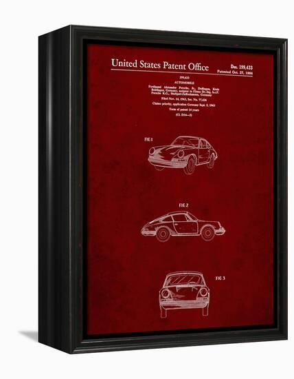 PP144- Burgundy 1964 Porsche 911  Patent Poster-Cole Borders-Framed Premier Image Canvas