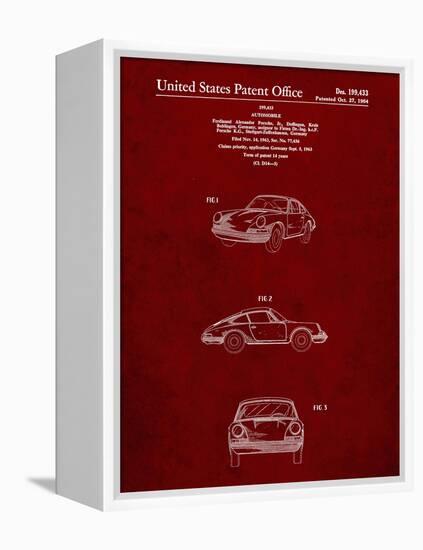 PP144- Burgundy 1964 Porsche 911  Patent Poster-Cole Borders-Framed Premier Image Canvas