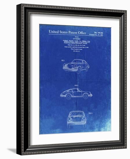 PP144- Faded Blueprint 1964 Porsche 911  Patent Poster-Cole Borders-Framed Giclee Print