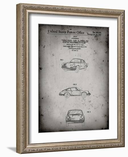 PP144- Faded Grey 1964 Porsche 911  Patent Poster-Cole Borders-Framed Giclee Print