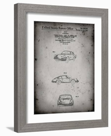 PP144- Faded Grey 1964 Porsche 911  Patent Poster-Cole Borders-Framed Giclee Print