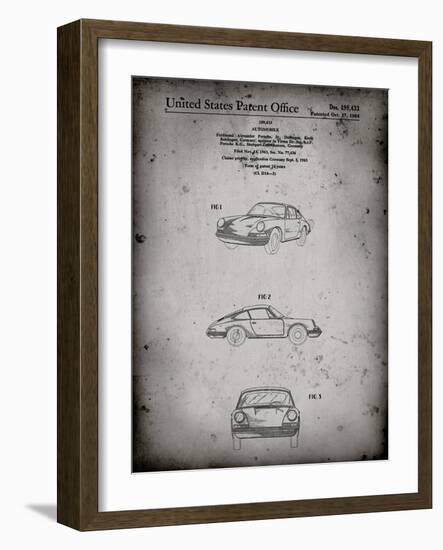 PP144- Faded Grey 1964 Porsche 911  Patent Poster-Cole Borders-Framed Giclee Print