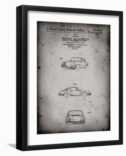 PP144- Faded Grey 1964 Porsche 911  Patent Poster-Cole Borders-Framed Giclee Print