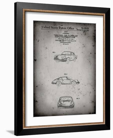 PP144- Faded Grey 1964 Porsche 911  Patent Poster-Cole Borders-Framed Giclee Print