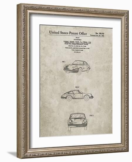 PP144- Sandstone 1964 Porsche 911  Patent Poster-Cole Borders-Framed Giclee Print