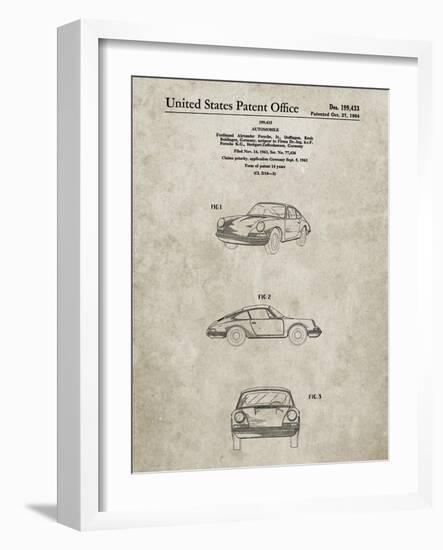 PP144- Sandstone 1964 Porsche 911  Patent Poster-Cole Borders-Framed Giclee Print