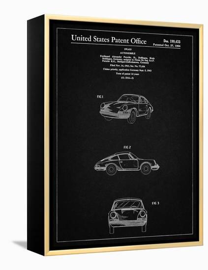 PP144- Vintage Black 1964 Porsche 911  Patent Poster-Cole Borders-Framed Premier Image Canvas