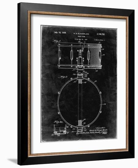 PP147- Black Grunge Slingerland Snare Drum Patent Poster-Cole Borders-Framed Giclee Print
