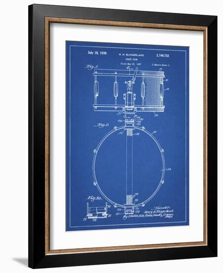 PP147- Blueprint Slingerland Snare Drum Patent Poster-Cole Borders-Framed Giclee Print