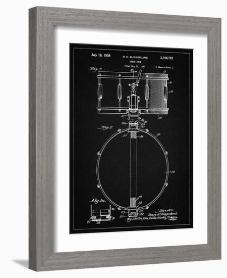 PP147- Vintage Black Slingerland Snare Drum Patent Poster-Cole Borders-Framed Giclee Print