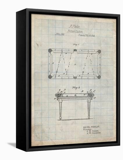 PP149- Antique Grid Parchment Pool Table Patent Poster-Cole Borders-Framed Premier Image Canvas