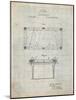 PP149- Antique Grid Parchment Pool Table Patent Poster-Cole Borders-Mounted Giclee Print