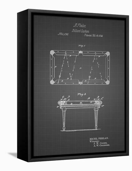 PP149- Black Grid Pool Table Patent Poster-Cole Borders-Framed Premier Image Canvas
