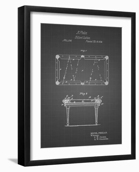 PP149- Black Grid Pool Table Patent Poster-Cole Borders-Framed Giclee Print