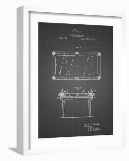 PP149- Black Grid Pool Table Patent Poster-Cole Borders-Framed Giclee Print