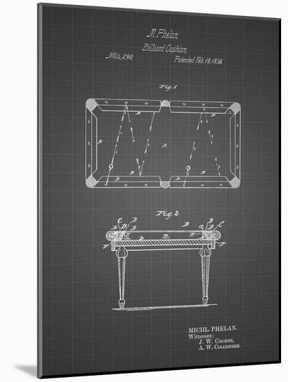 PP149- Black Grid Pool Table Patent Poster-Cole Borders-Mounted Giclee Print