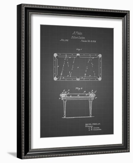 PP149- Black Grid Pool Table Patent Poster-Cole Borders-Framed Giclee Print