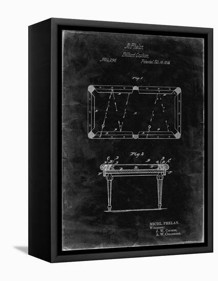 PP149- Black Grunge Pool Table Patent Poster-Cole Borders-Framed Premier Image Canvas