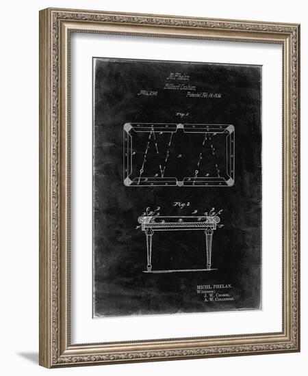 PP149- Black Grunge Pool Table Patent Poster-Cole Borders-Framed Giclee Print